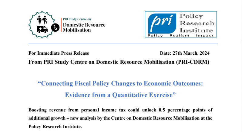 PRI Briefing note: Connecting Fiscal Policy Changes to Economic Outcome