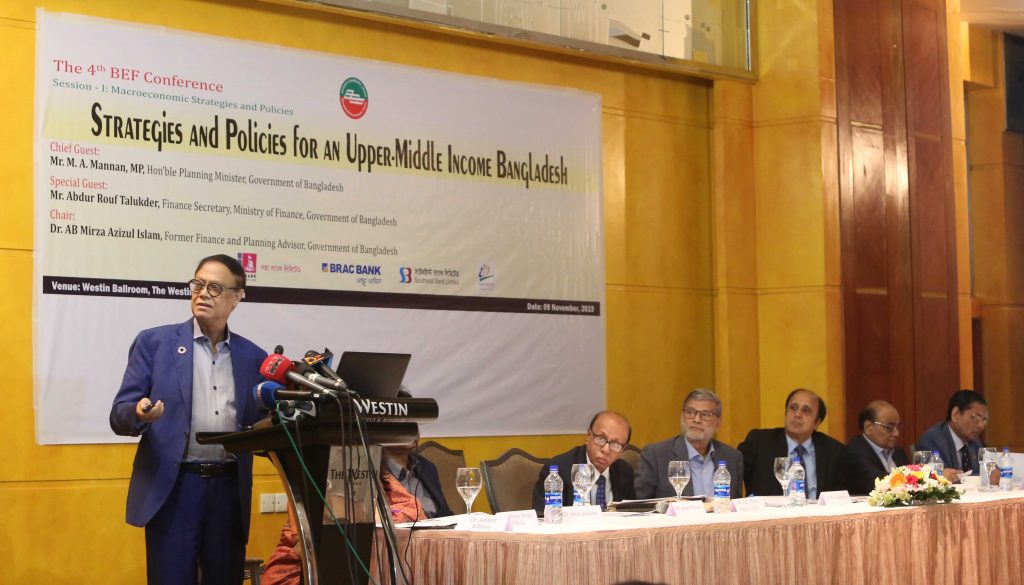 4th BEF Conference 9th November 2019 on “Strategies and Policies for an Upper-Middle Income Bangladesh”